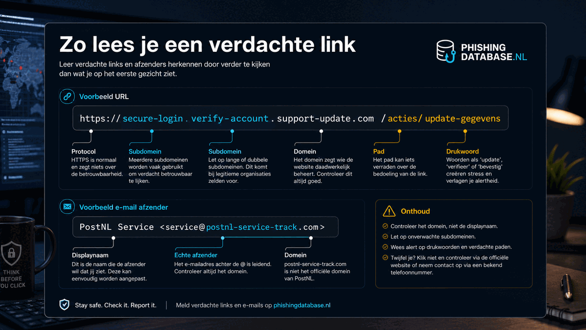 Uitleg van een verdachte link en e-mailafzender